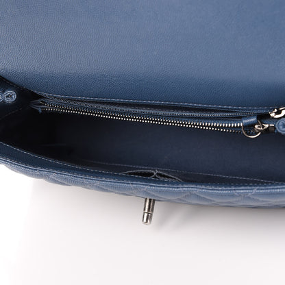 Chanel Caviar Quilted Small Coco Handle Flap Blue 5 of 7