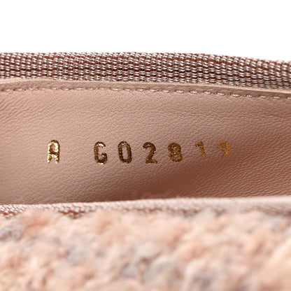 Chanel Glittered Tweed Grosgrain Cap Toe Ballet Flats 38 Pink Beige Ecru Black 7 of 9