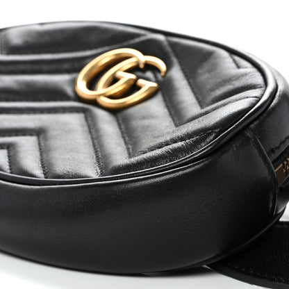 Gucci Calfskin Matelasse GG Marmont Belt Bag 75 30 Black 75/30 Black 10 of 10