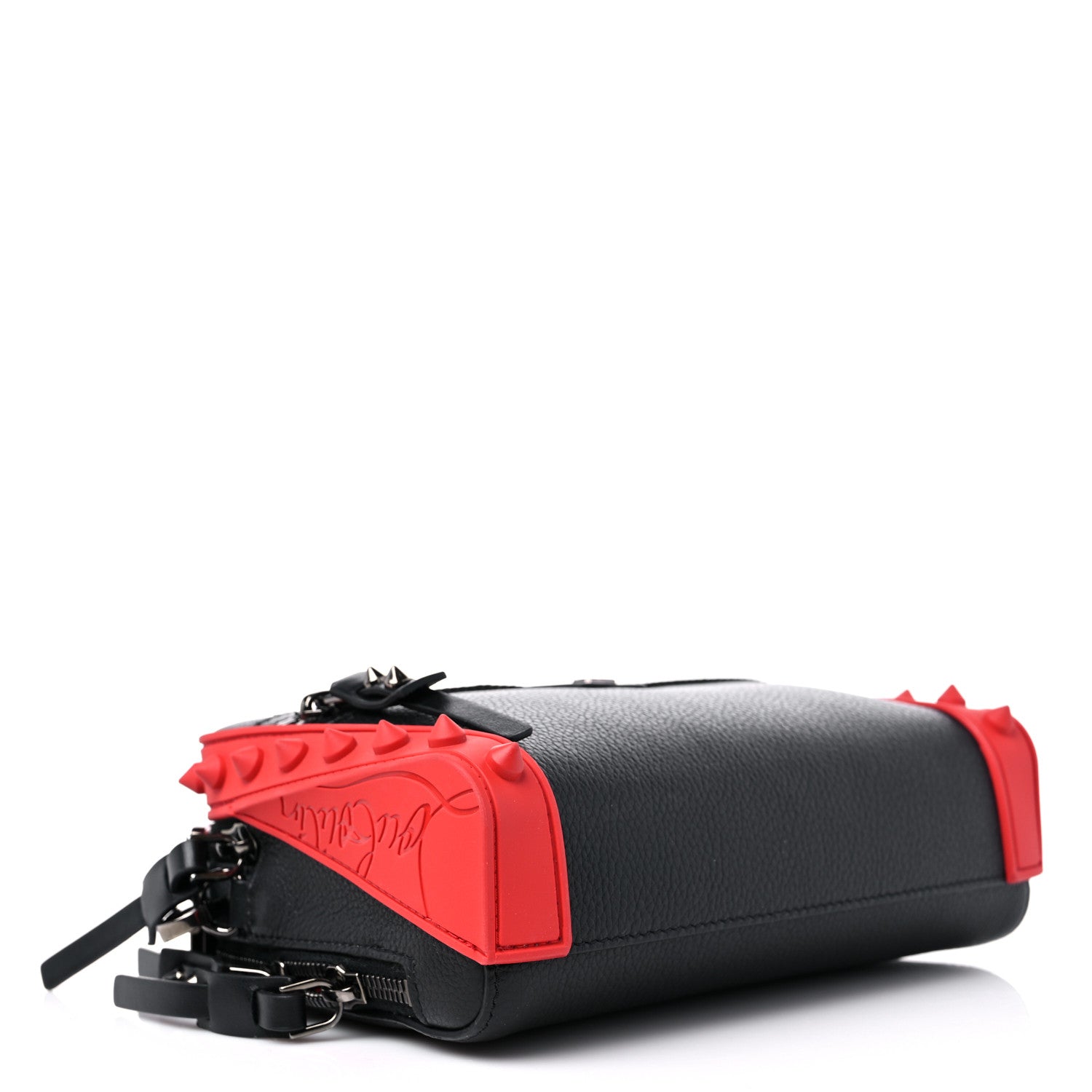 Christian Louboutin Empire Calfskin Gomme Spikes Loubitown Crossbody Loubi Black 5 of 12