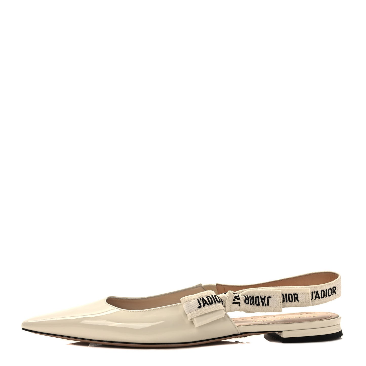 Patent Ribbon J'Adior Slingback Ballet Flats 41 Off White