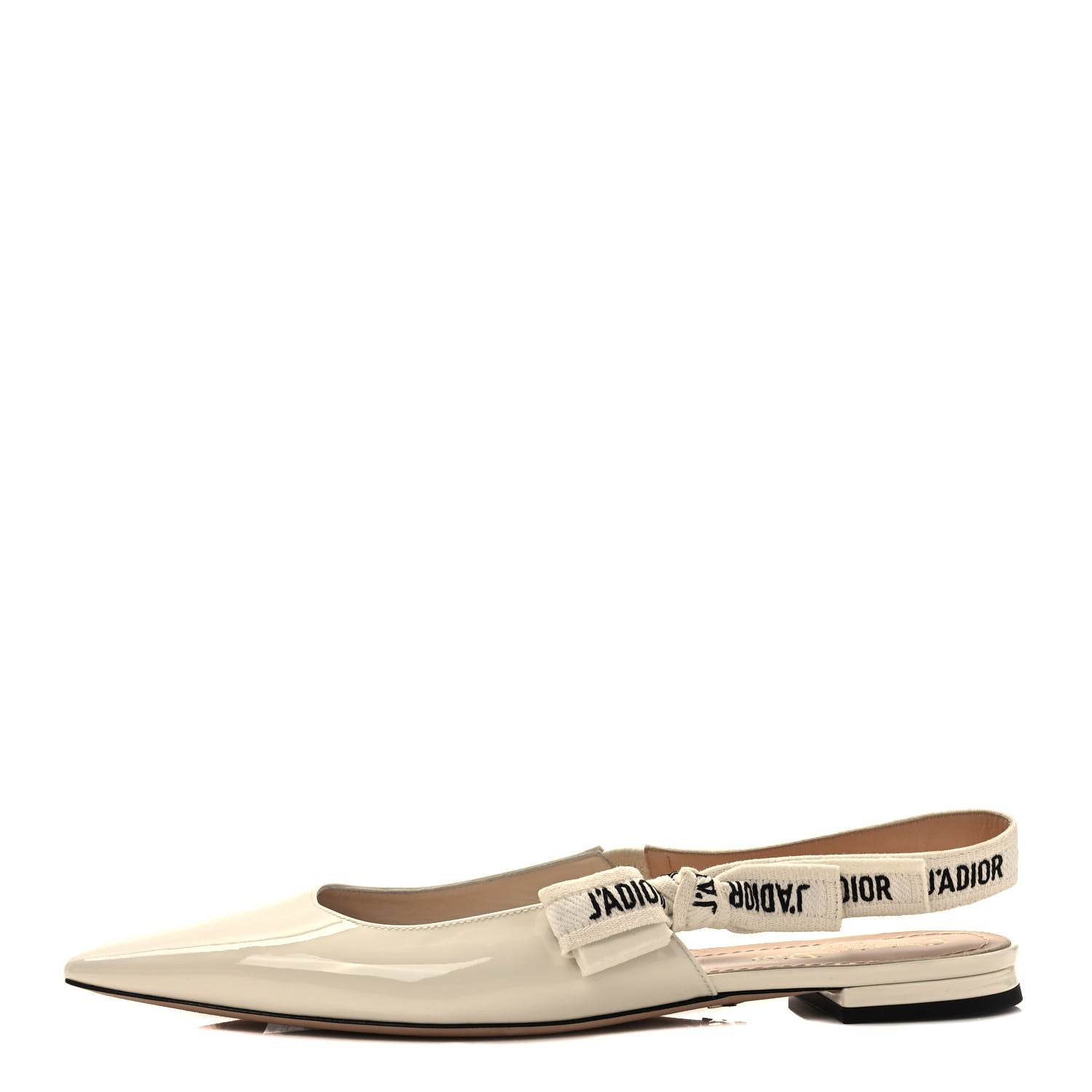 Christian Dior Patent Ribbon J'Adior Slingback Ballet Flats 41 Off White 1 of 8