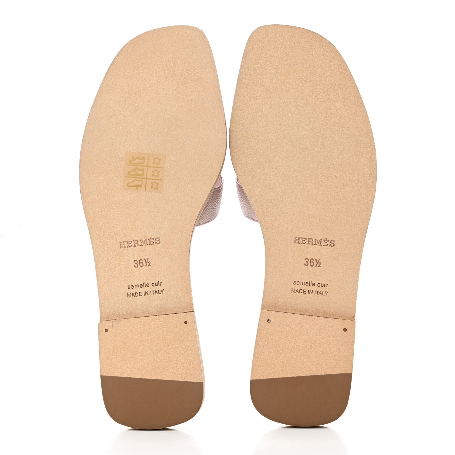 Hermes Epsom Oran Sandals 36.5 Rose Porcelaine 5 of 9
