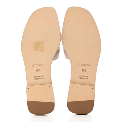 Hermes Epsom Oran Sandals 36.5 Rose Porcelaine 5 of 9