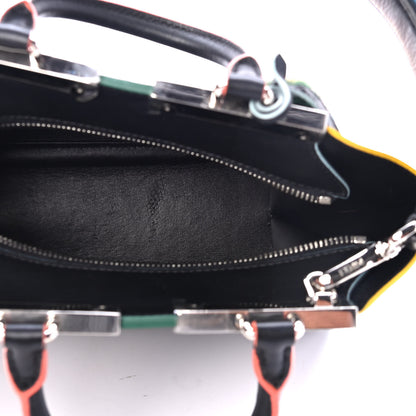 Fendi Vitello Dolce Mink Fur Pom Pom Mini 3jours Tote Black Multicolor 4 of 4