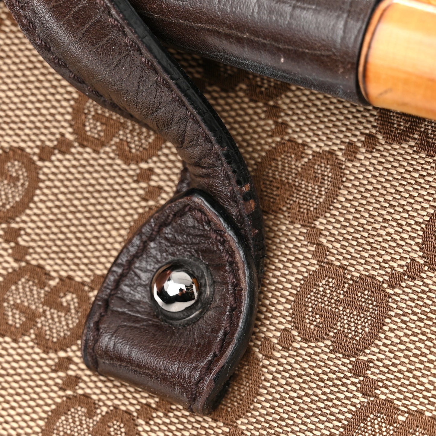 Monogram Bamboo Bullet Bag Dark Brown