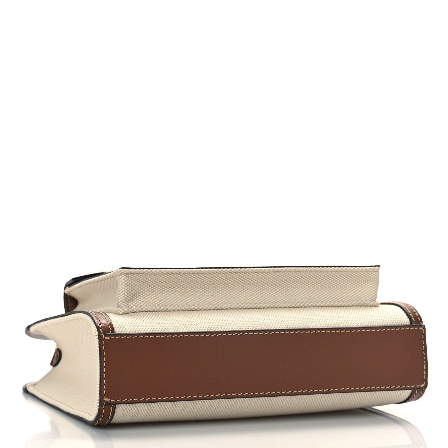 Burberry Canvas Smooth Calfskin Two Tone Mini Pocket Bag Natural Malt Brown 4 of 8