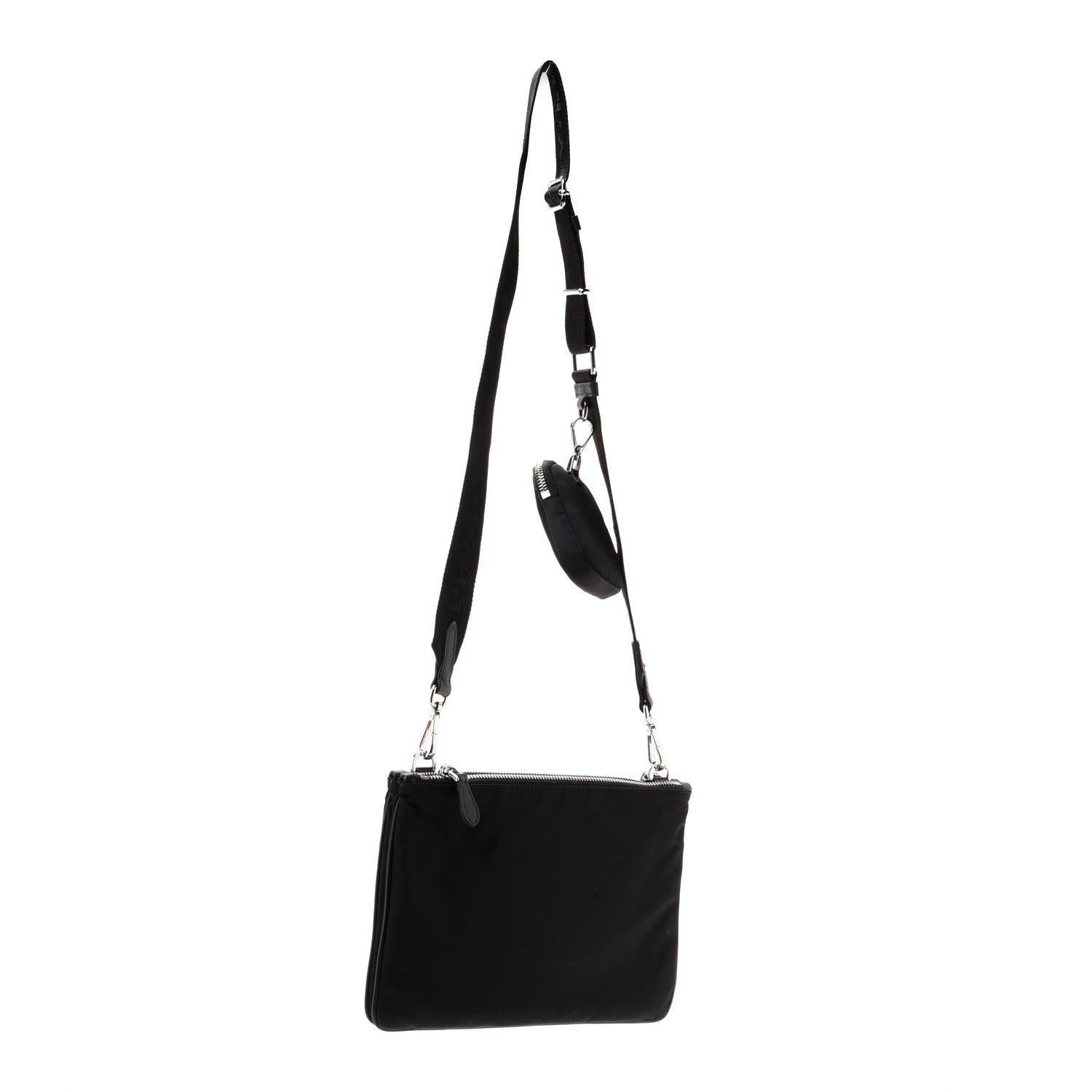Prada Re-Nylon Saffiano Re-Edition 2000 Double Zip Crossbody Bag Black 3 of 11