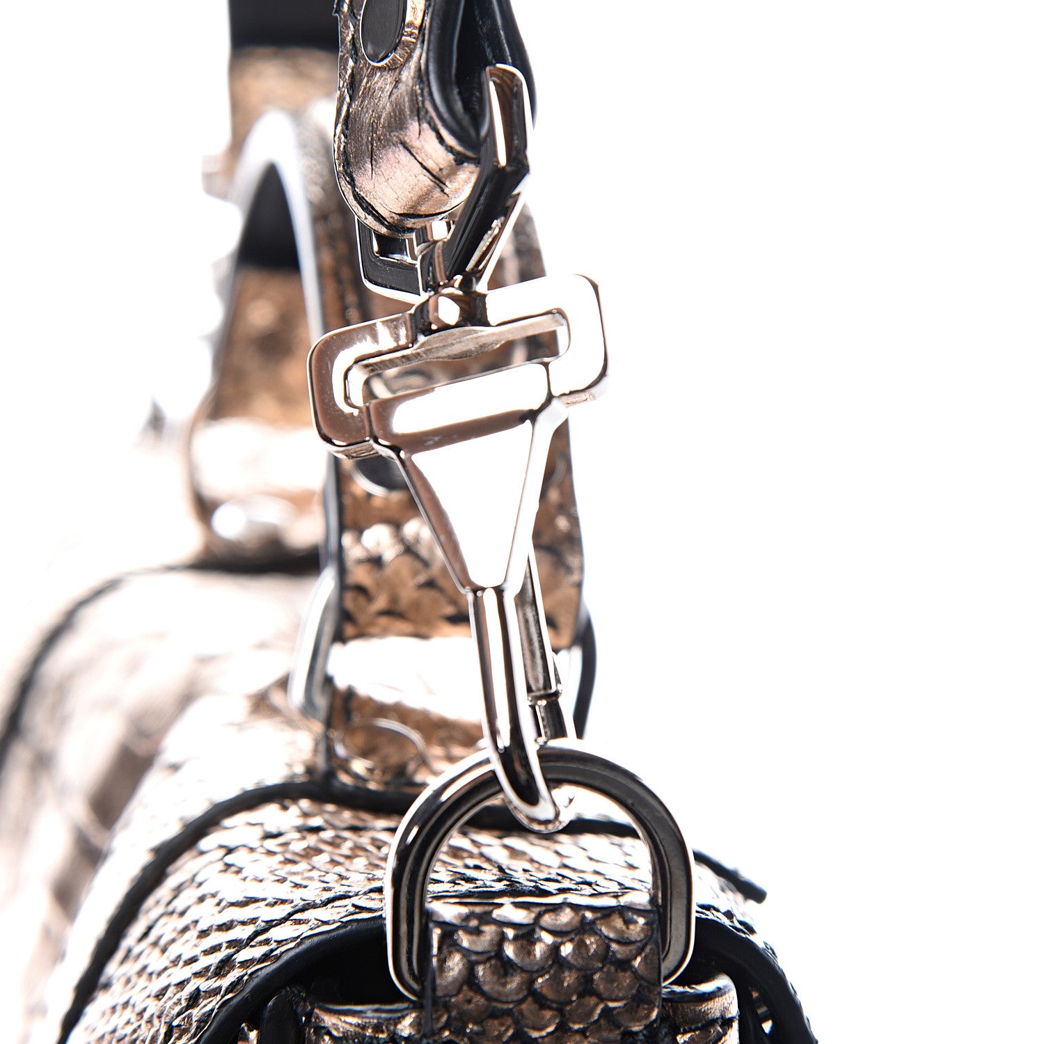 Proenza Schouler Metallic Python Calfskin Embossed Tiny PS1 Satchel Rose Gold 11 of 13
