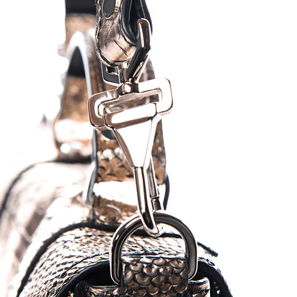 Proenza Schouler Metallic Python Calfskin Embossed Tiny PS1 Satchel Rose Gold 11 of 13