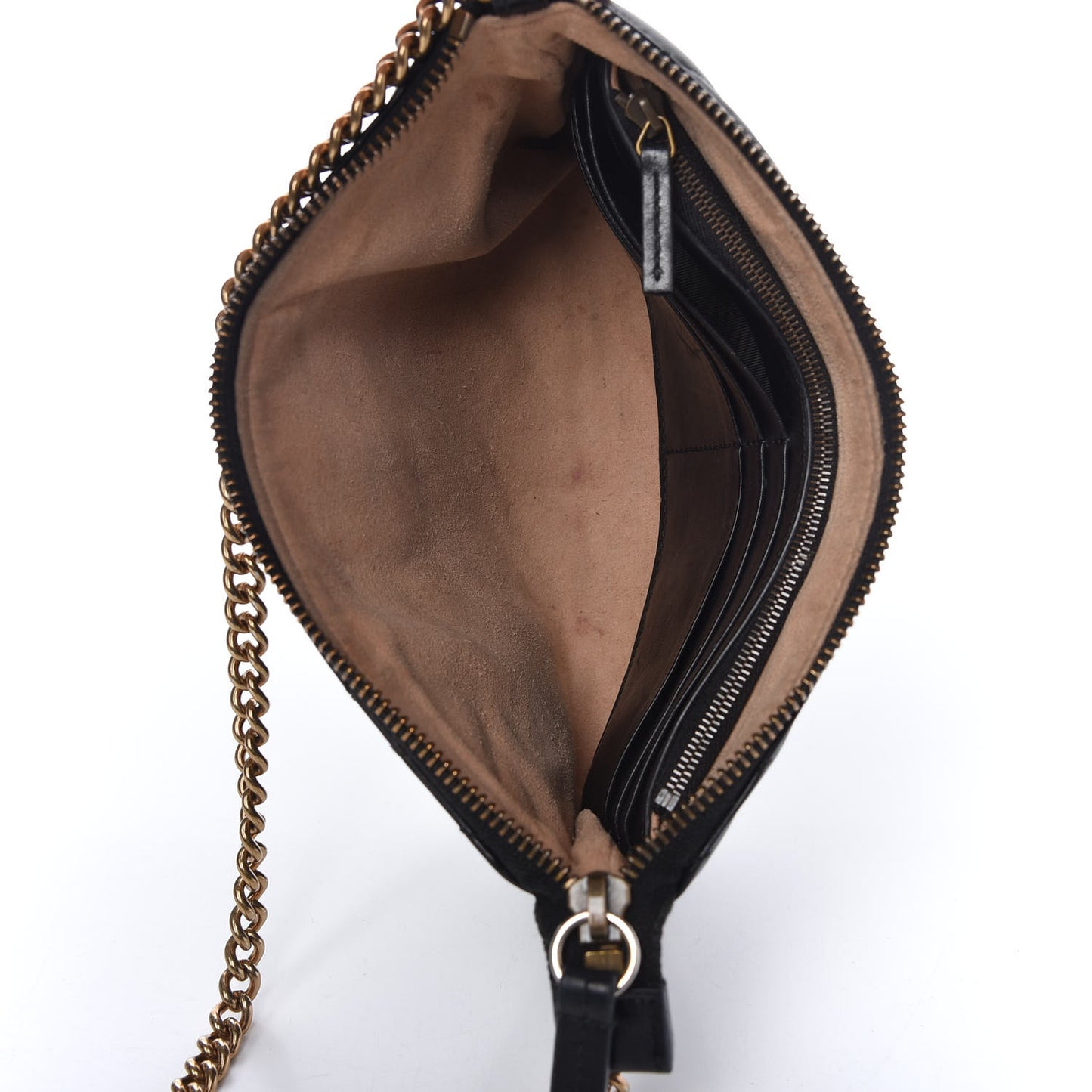 Calfskin Matelasse Mini GG Marmont Chain Bag Black