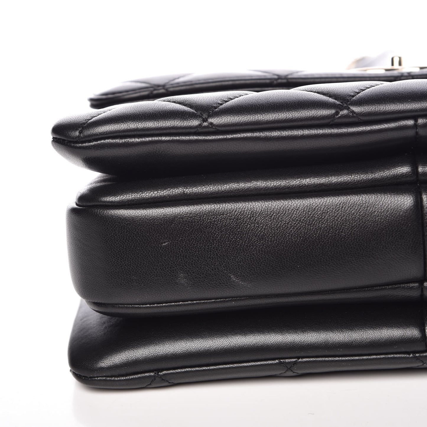 Lambskin Quilted Small Trendy CC Dual Handle Flap Bag Black