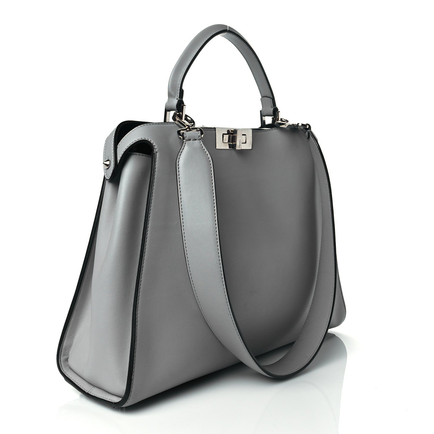 Fendi Vitello Tahiti Burro Large Peekaboo Iconic Essentially Satchel Ardesia Dark Blue 2 of 9