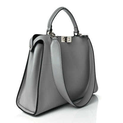 Fendi Vitello Tahiti Burro Large Peekaboo Iconic Essentially Satchel Ardesia Dark Blue 2 of 9
