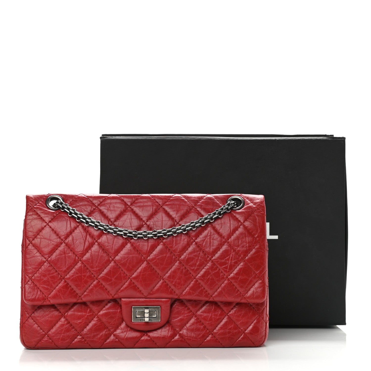Chanel Aged Calfskin Quilted 2.55 Reissue 226 Flap Red 12 of 12