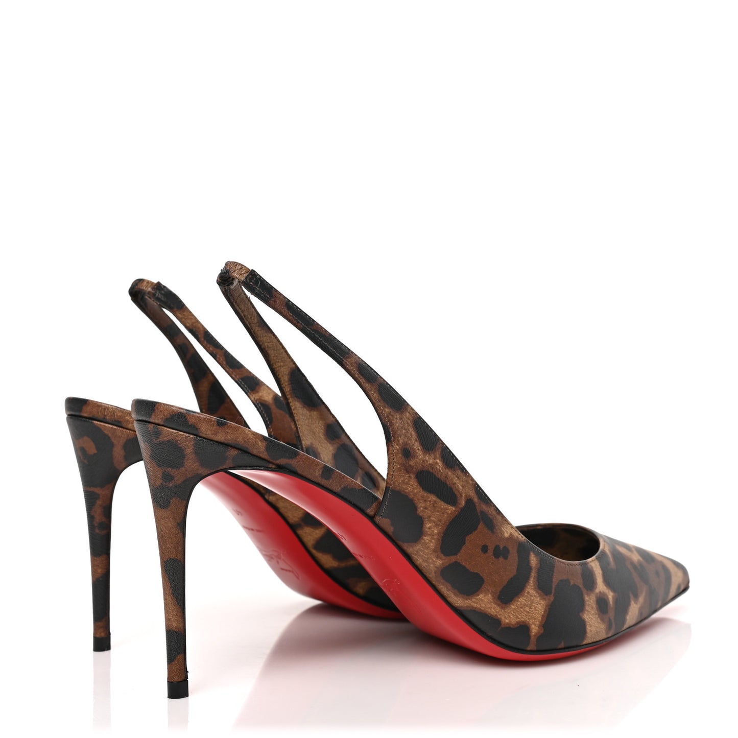 Calfskin Leopard Kate Slingback 85 Pumps 41 Brown