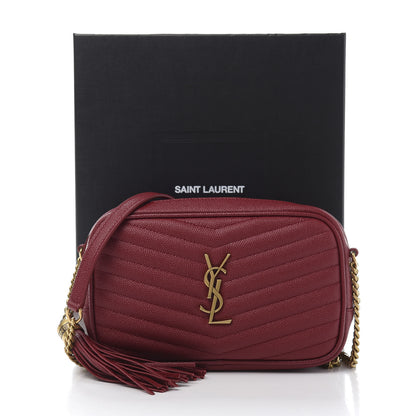 Saint Laurent Grain De Poudre Matelasse Monogram Mini Lou Camera Bag Eros Red 11 of 11