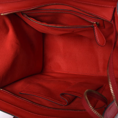 Celine Drummed Calfskin Mini Luggage Coquelicot 7 of 13