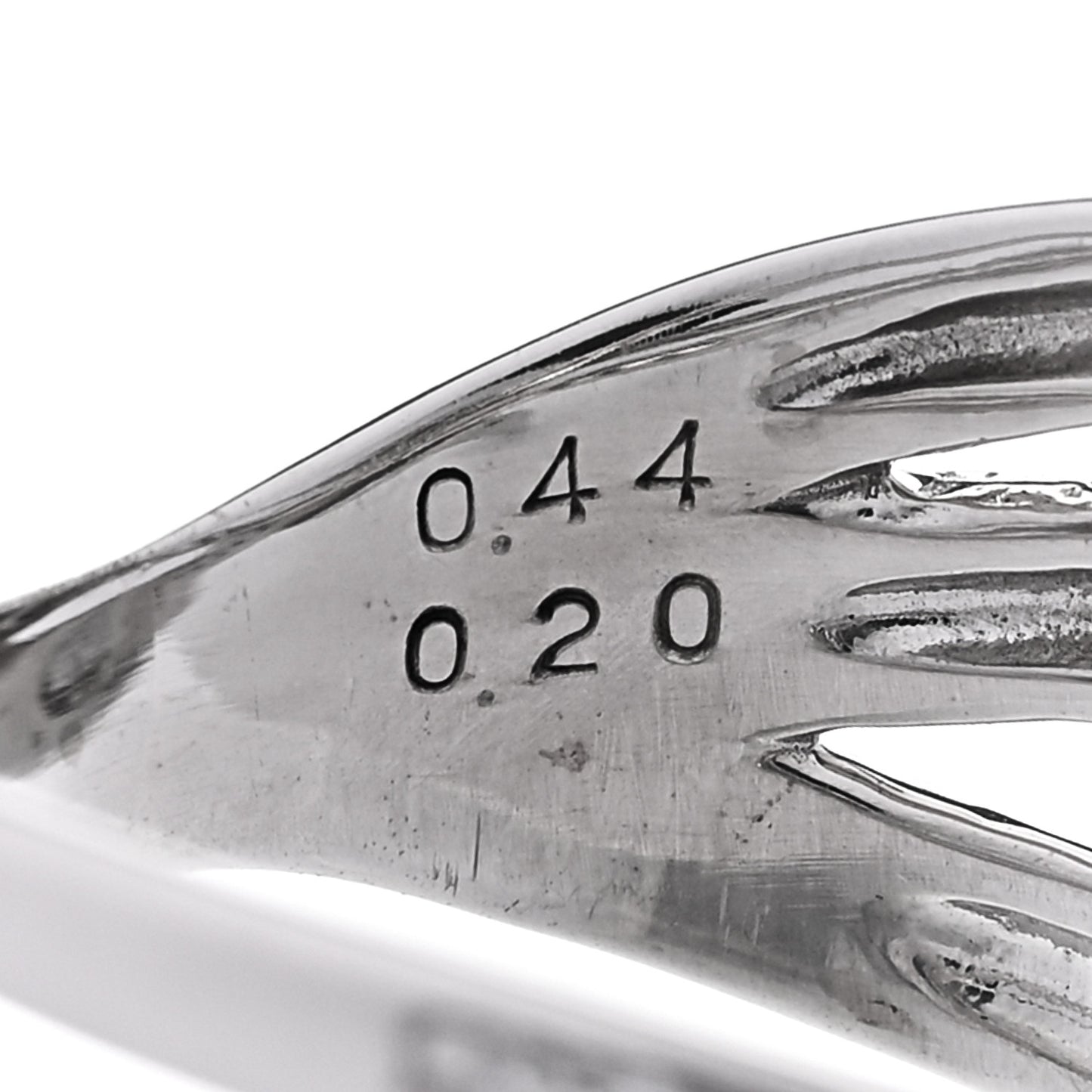 18K White Gold Diamond .64ctw Crossover Band Ring 53 6.25