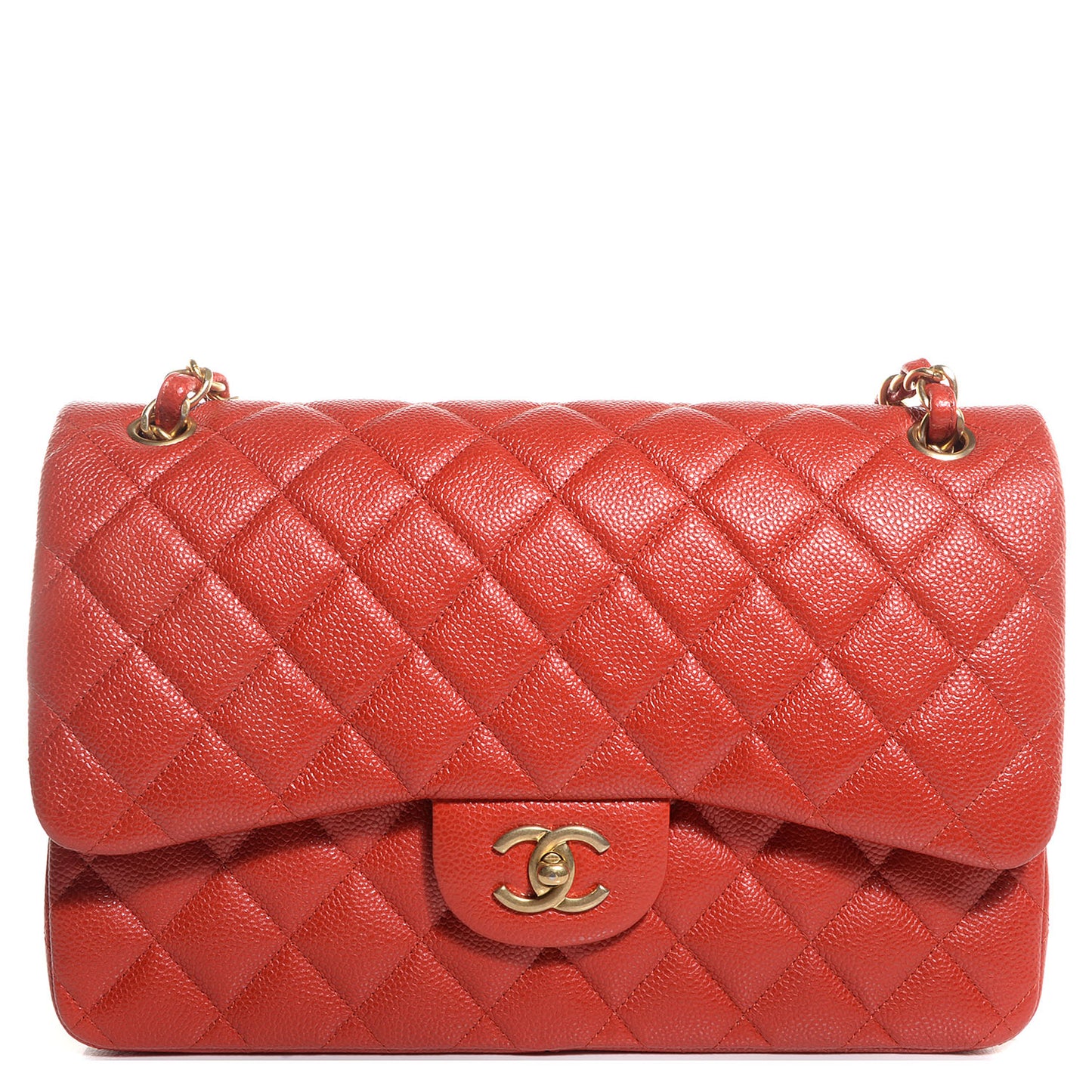 Pearly Caviar Jumbo Double Flap Orange