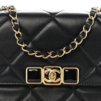 Chanel Calfskin Resin Quilted Mini Flap Black 9 of 12