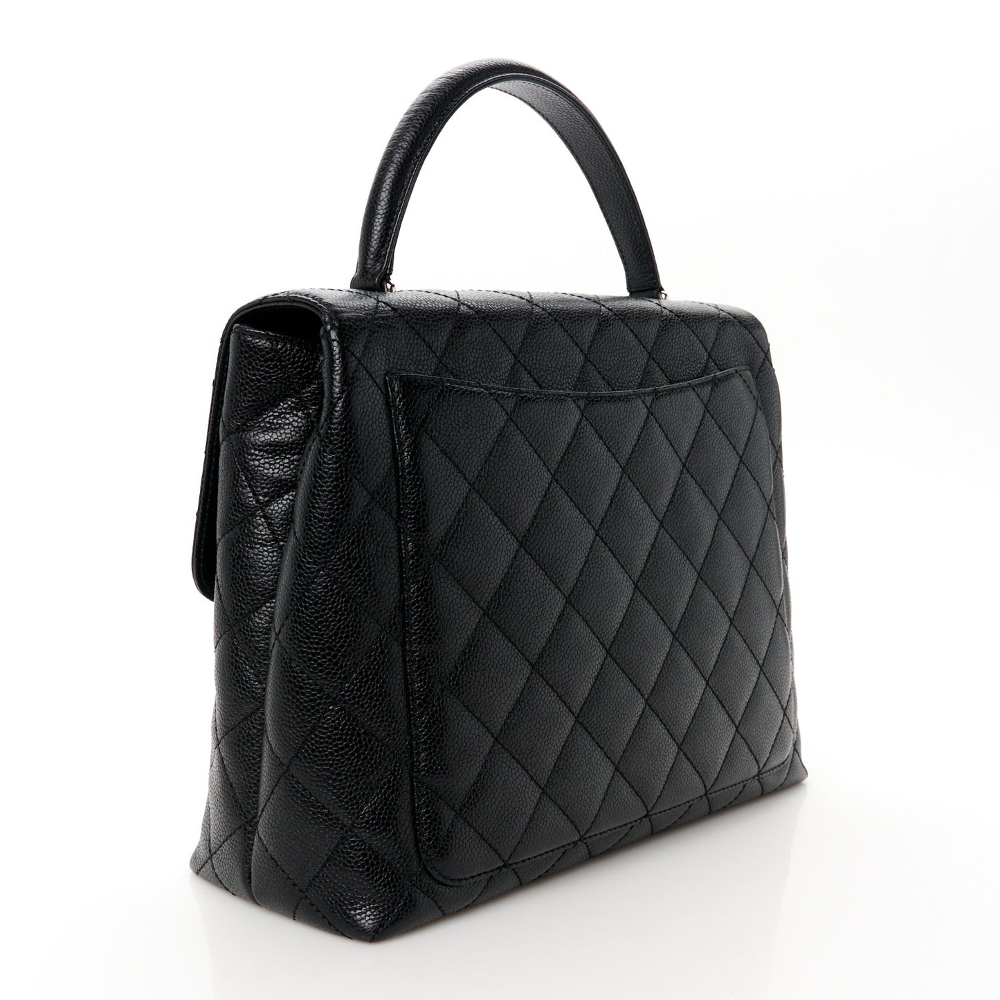 Caviar Quilted Jumbo Kelly Flap Black