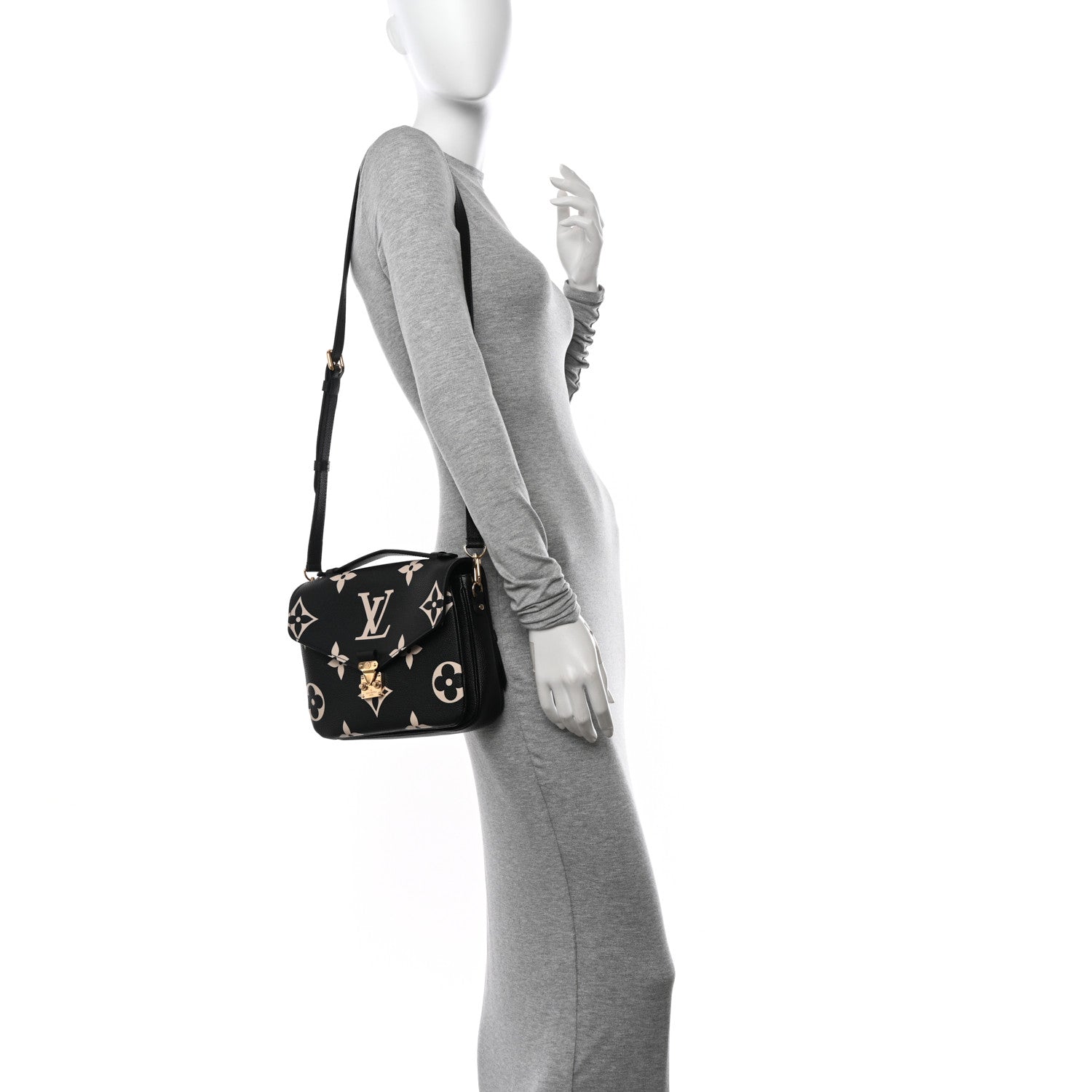 Louis Vuitton Empreinte Monogram Giant Pochette Metis Black Beige 2 of 9