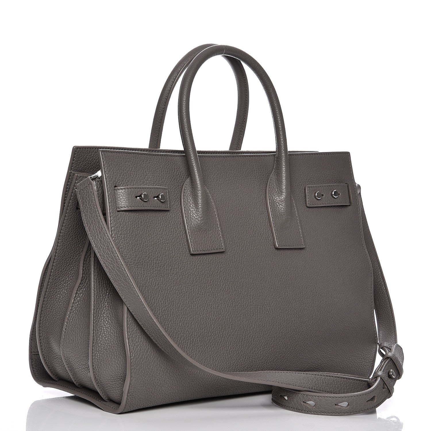 Saint Laurent Grained Calfskin Small Supple Sac De Jour Fog 4 of 9