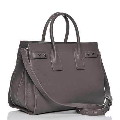 Saint Laurent Grained Calfskin Small Supple Sac De Jour Fog 4 of 9