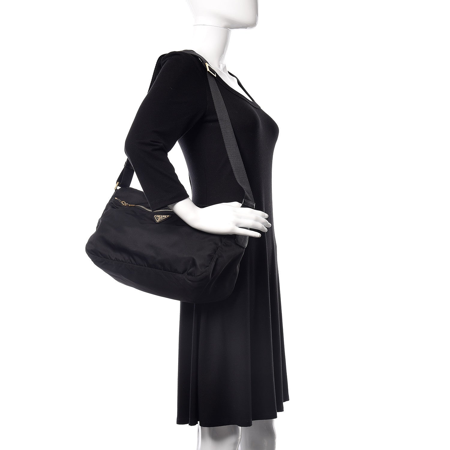 Prada Nylon Vela Colour Messenger Bag Black 2 of 10