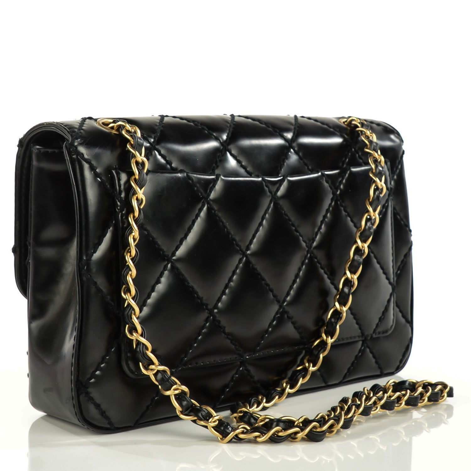Chanel Glazed Calfskin Quilted Medium Single Flap Black 3 of 8