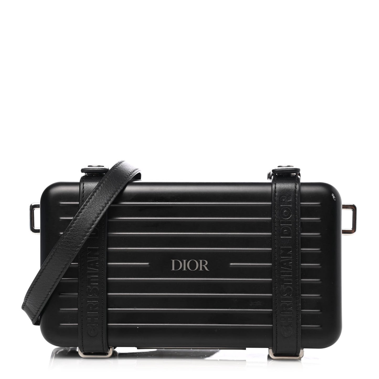 X RIMOWA Aluminum Personal Clutch On Strap Black