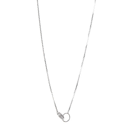 Cartier 18K White Gold Diamond Interlocking LOVE Necklace 1 of 8