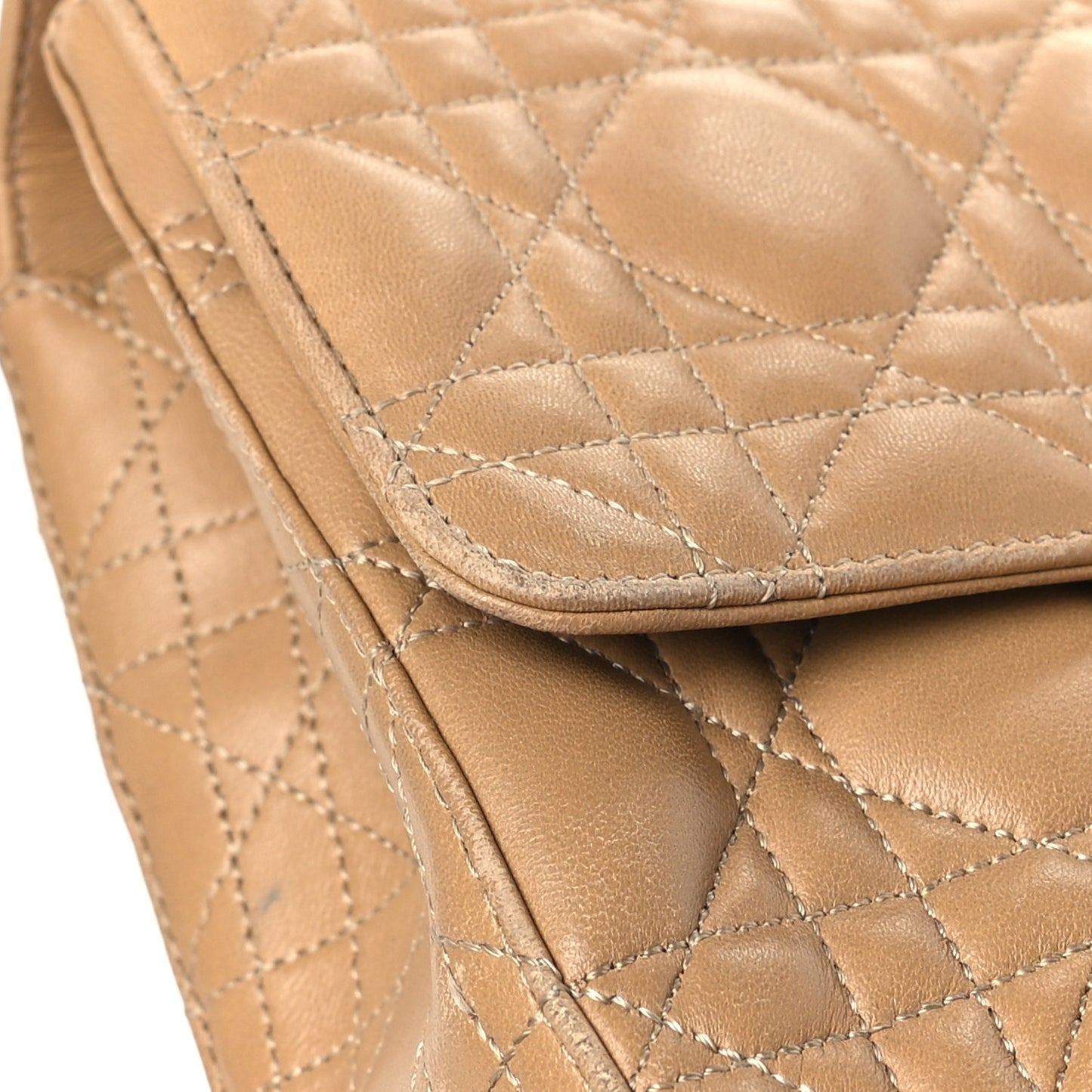 Lambskin Cannage Medium Miss Dior Flap Beige