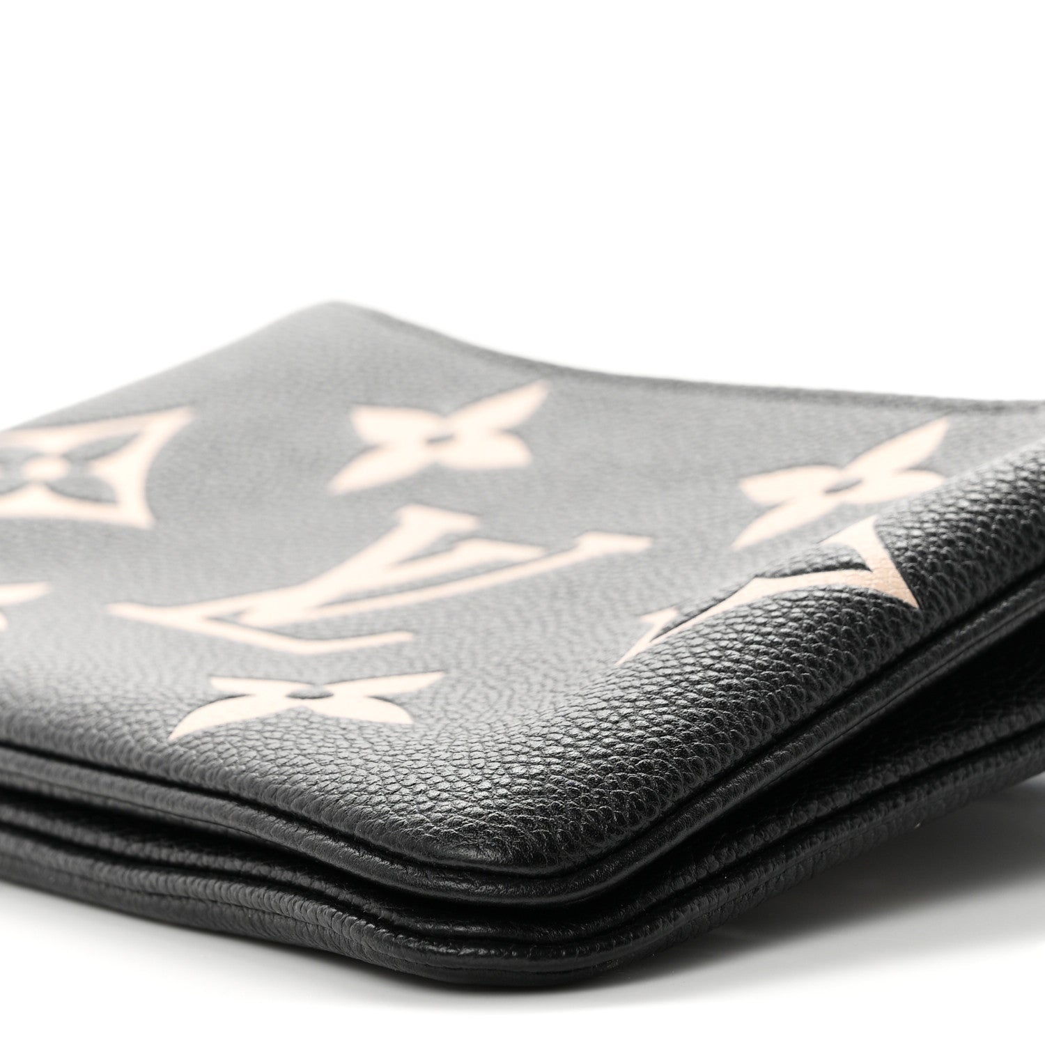 Louis Vuitton Empreinte Monogram Giant Double Zip Pochette Black Cream 9 of 10
