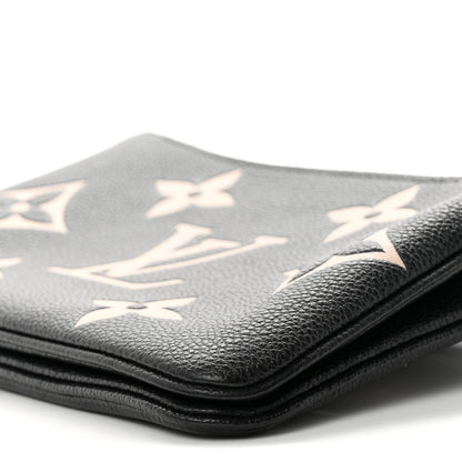 Louis Vuitton Empreinte Monogram Giant Double Zip Pochette Black Cream 9 of 10
