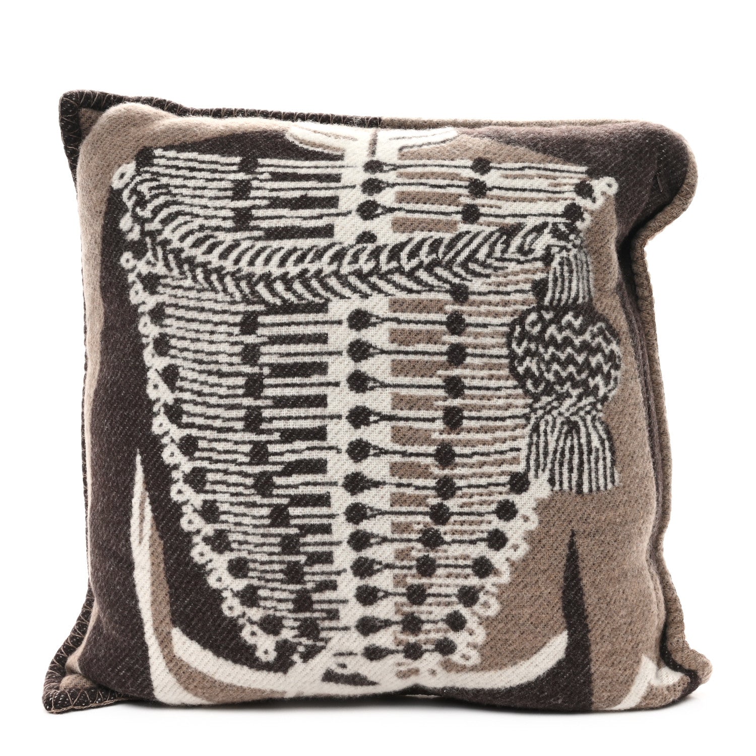 Hermes Wool Cashmere Brandebourgs Pillow Ecorce 2 of 3