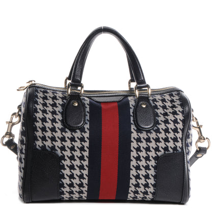 Gucci Fabric Pied De Poule Medium Seventies Web Boston Navy 1 of 7