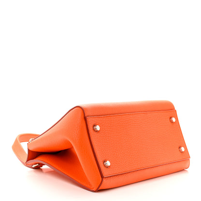 Celine Grained Calfskin Medium Edge Shoulder Bag Vermillion 4 of 11