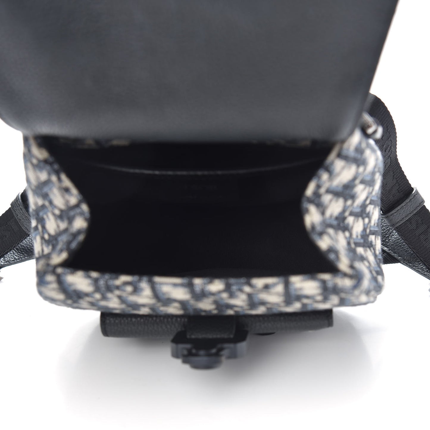 HOMME Oblique Calfskin Mens Mini Saddle Backpack Navy Blue