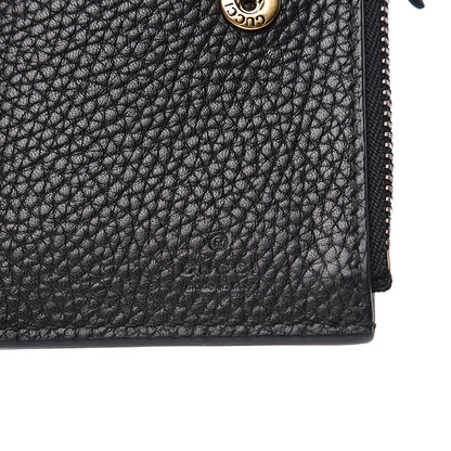 Gucci Pebbled Calfskin Animalier Card Case Wallet Black 5 of 7
