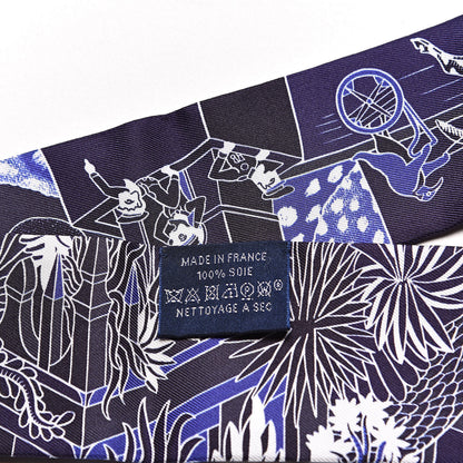 Hermes Silk Animapolis Plumetis Twilly Marine Bleu Royal 4 of 5