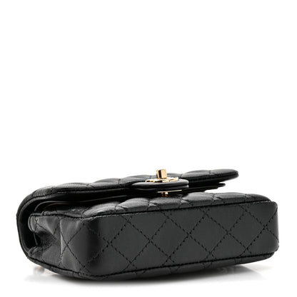 Chanel Lambskin Quilted Mini Flap Bag Charm With Hook Black 4 of 10