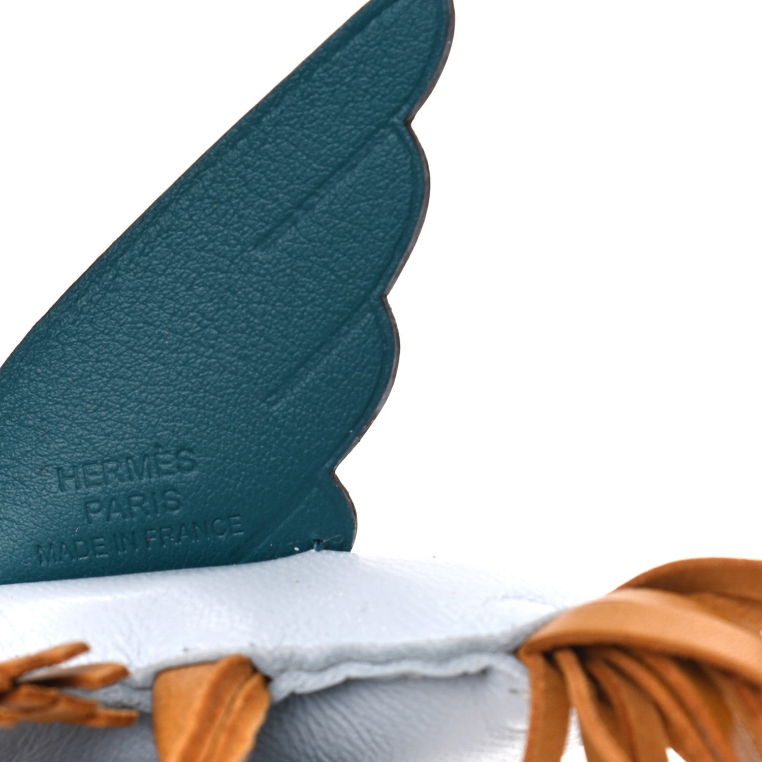 Hermes Milo Lambskin Grigri Rodeo Pegase Horse Bag Charm PM Bleu Brume Sesame Vert Bosphore 3 of 4