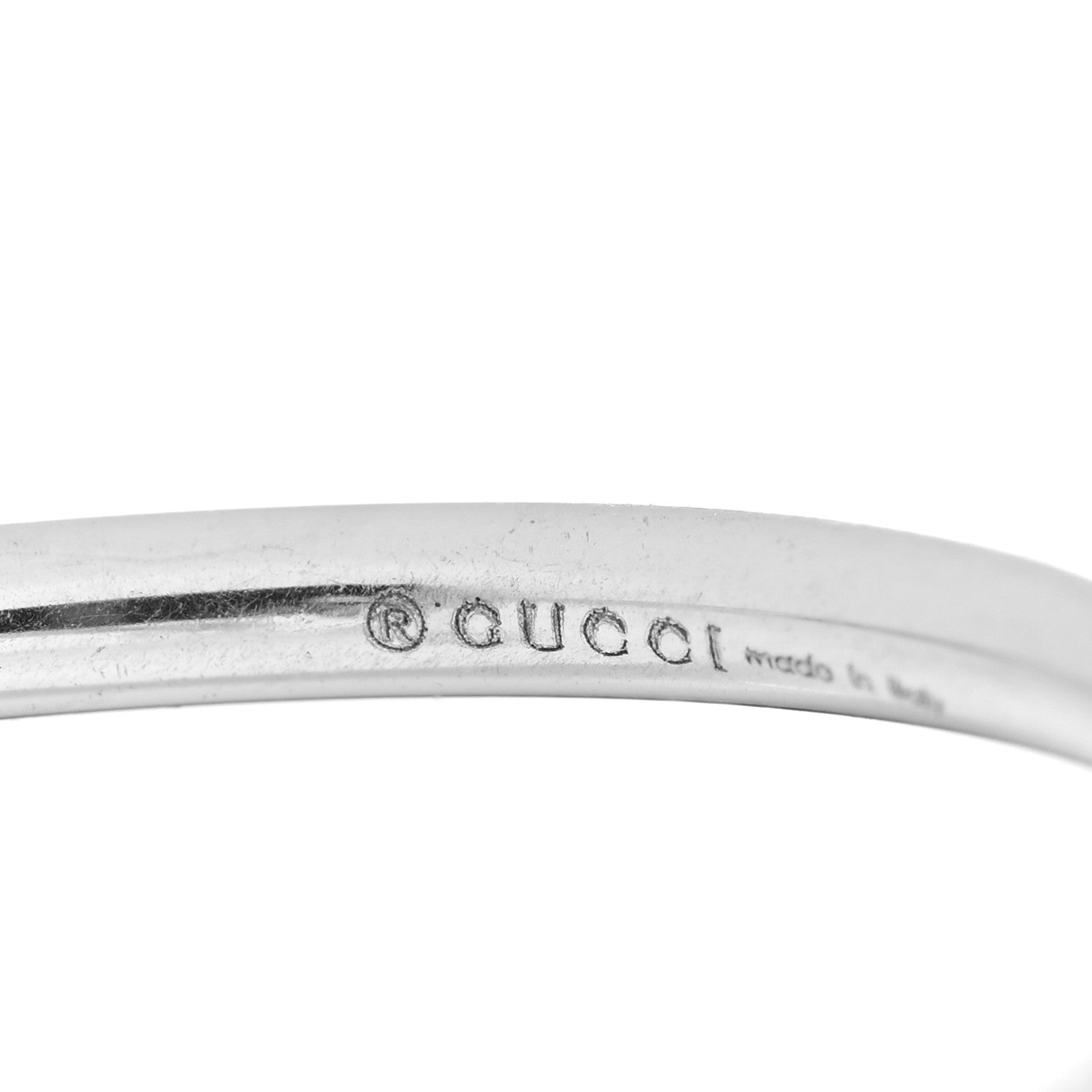 Gucci 18K White Gold Cross and Heart Ring 54 6.75 4 of 5