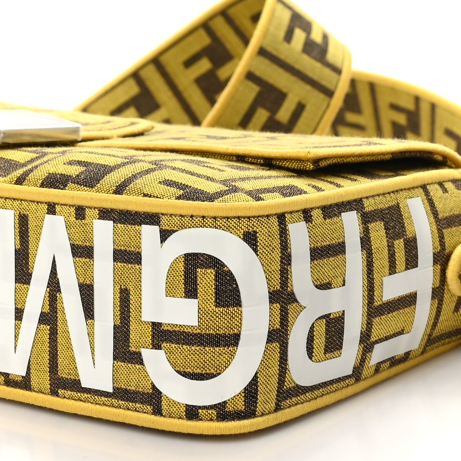Fendi x FRGMT Woven Fabric Jacquard FF Embroidered Baguette Mimosa