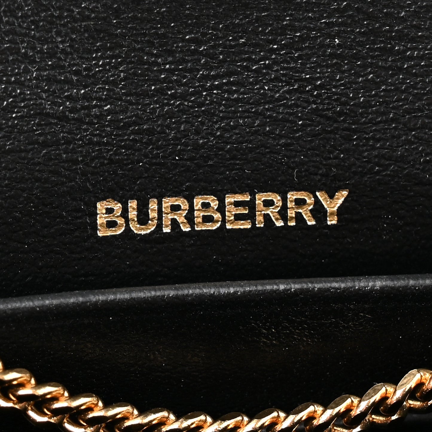Grainy Calfskin Vintage Check Jade Card Case On Chain Black