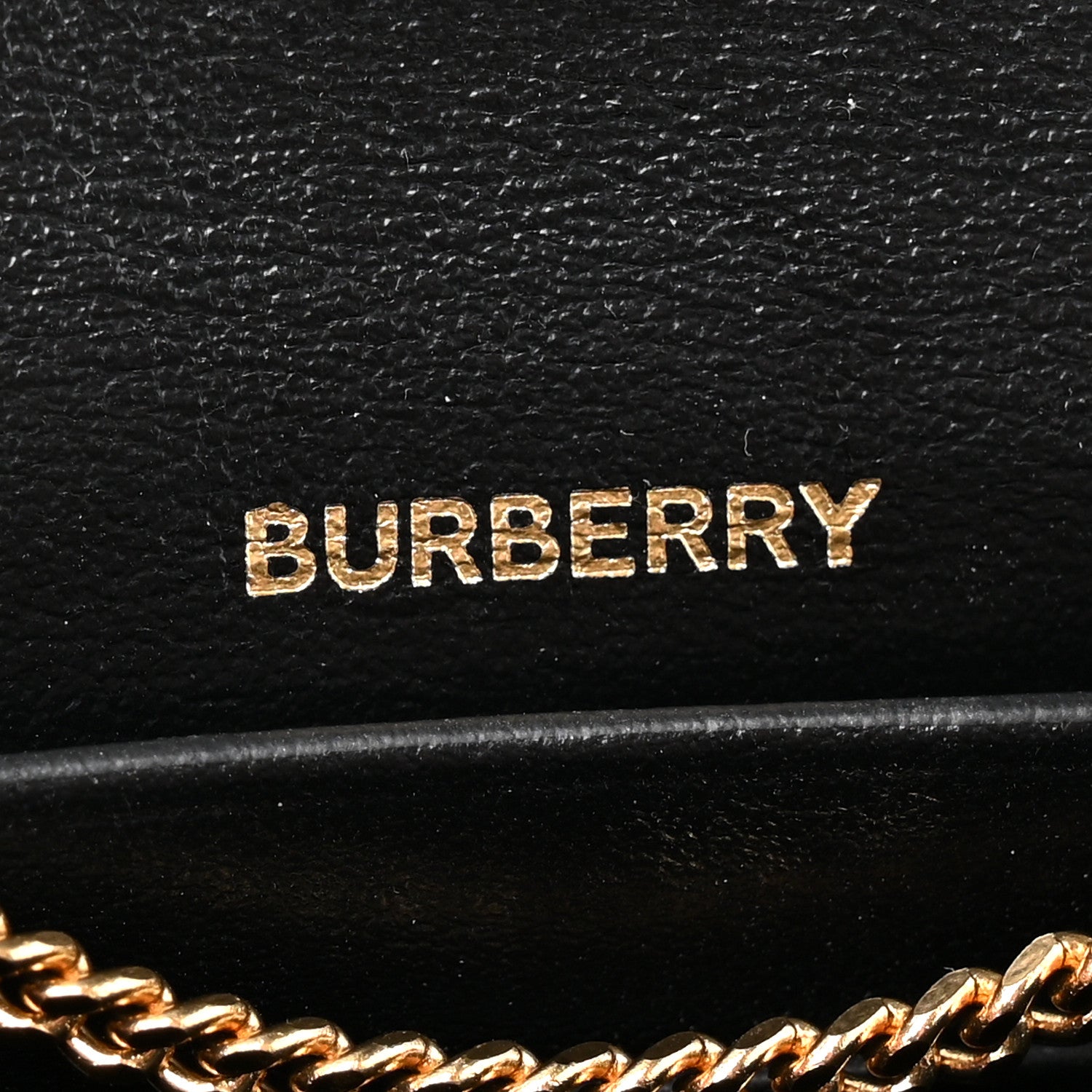 Burberry Grainy Calfskin Vintage Check Jade Card Case On Chain Black 6 of 9