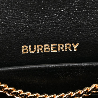 Burberry Grainy Calfskin Vintage Check Jade Card Case On Chain Black 6 of 9