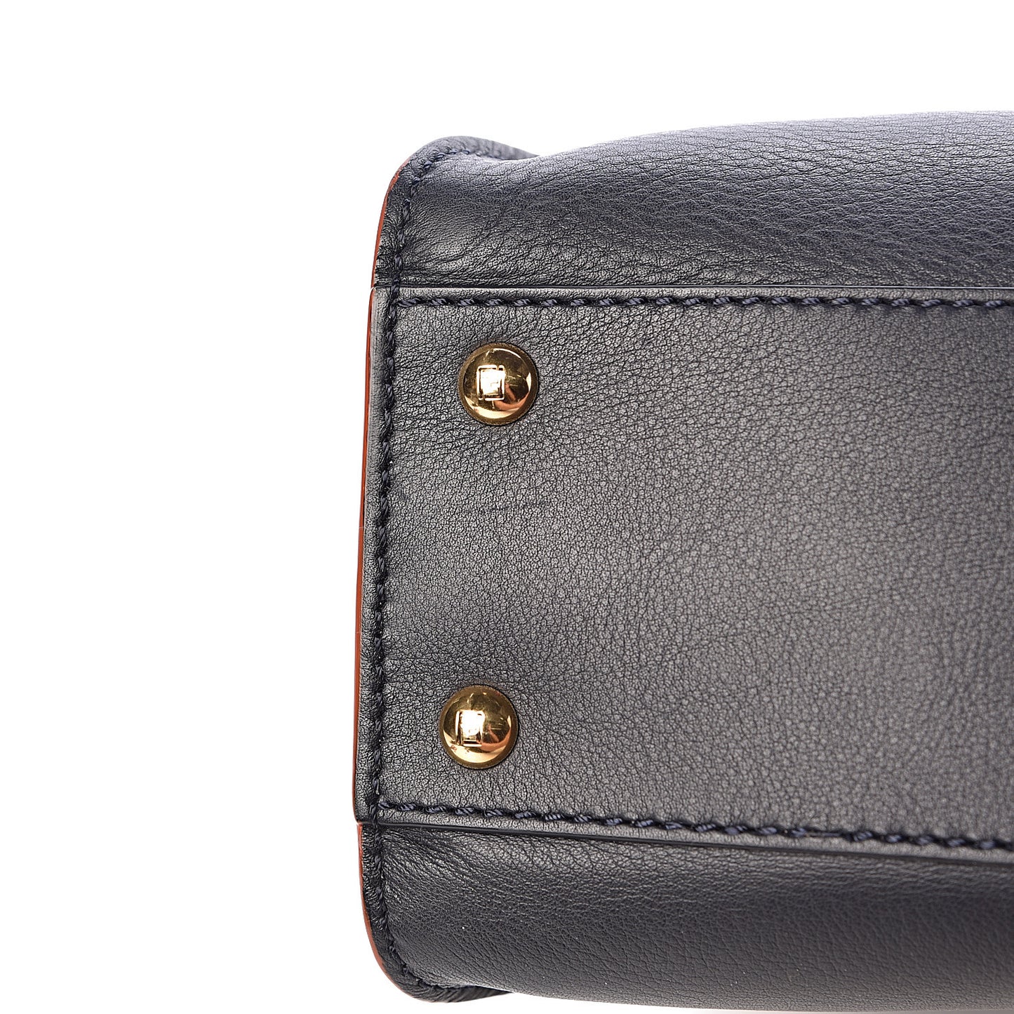 Vitello Seta Burro Medium Peekaboo Iconic Satchel Blue Notte Plaster